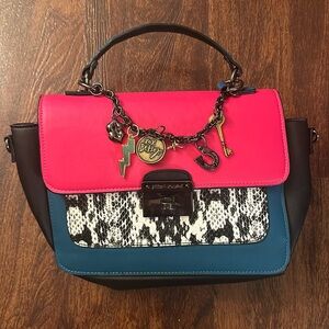 Betsey Johnson Patterned Crossbody Purse with Charms